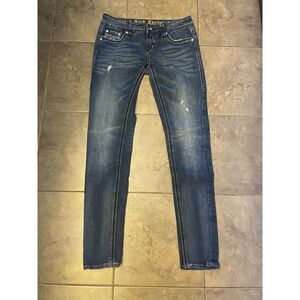 Women's Size 27x30 Rock Revival Blue Skinny Jeans